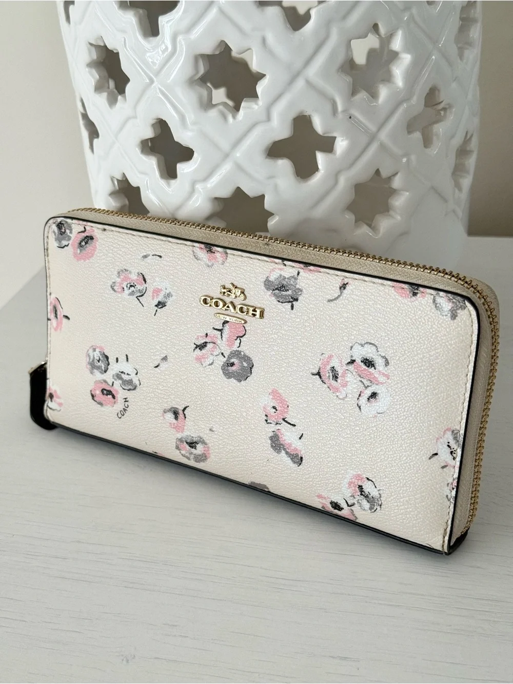 Coach HTF Wildflower Printed Long Zip Wallet